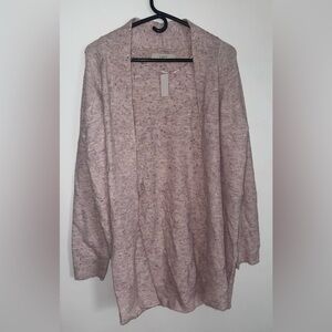 Nwt the loft pink speckled long open cardigan large